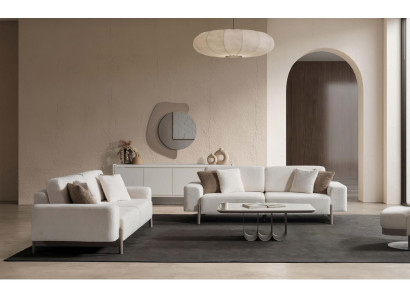 Sofa Set 3 Sitzer Modern Weiss Edel Luxus Design Wohnzimmer