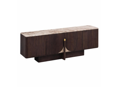 Sideboard Braun Holz Marmoroptik Moderne Kommode Stauraum