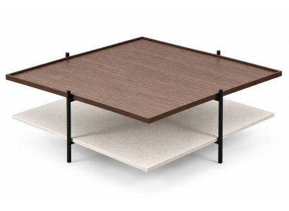 Brauner Couchtisch quadratischer Holztisch Wohnzimmermöbel