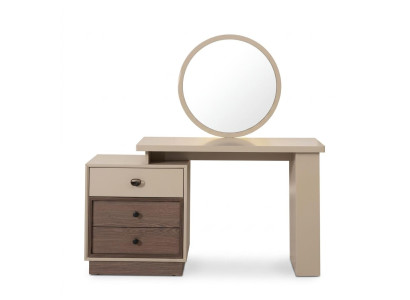 Beiger Frisiertisch mit Spiegel Holztisch für das Schlafzimmer Designermöbel