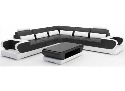 Moderne Wohnlandschaft Schwarz mit Couchtisch und Premium Lounge Stil