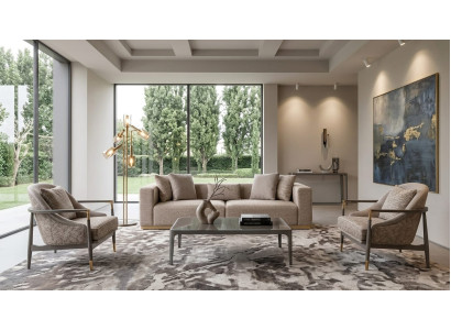 Edles Wohnzimmer-Set mit 4+1+1-Sitzer und elegantem Design