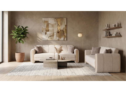 Beiges Sofa-Set Sofas Stoffsofas Design-Sofas Premium modern