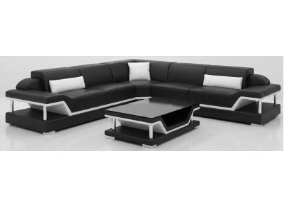 Premium Ecksofa Schwarz mit stilvollem moderner Komfort Design