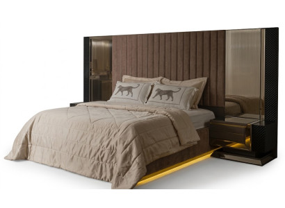 Elegantes Bett mit 2 Nachttischen und modernem Design