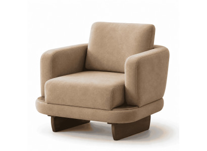 Beiger Wohnzimmer Sessel Designer Stoffsessel Exklusive Textilmöbel