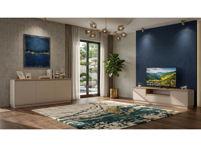 Beiges Wohnzimmer-Set TV-Schrank Konsole TV-Set TV-Möbel moderner Stil
