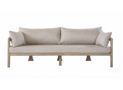 Beiges Polstersofa Designer Holzgestell Exklusive Gartencouchen