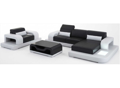 Luxus Wohnzimmer Möbel Schwarz  mit mehreren Elementen und Komfort