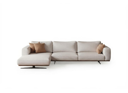 Ecksofa 4 Sitzer Modern Beige Edel Luxus Design Polster Couch
