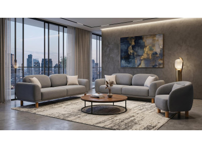 Graues Sofa-Set Sofas Stoffsofas und Sessel stilvolle Sofas