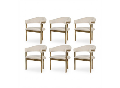 Moderner Beige Esszimmerstuhl Polsterstuhl Armlehne Metallgestell