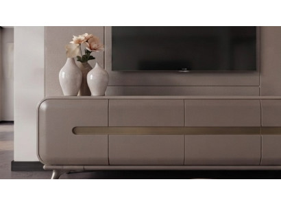 Modernes Beige Wohnzimmer Set TV Lowboard Couchtisch Holz