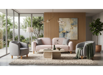 Grau-beiges Sofa-Set Sofas  Stoffsofas hohe Qualität Wohnzimmer