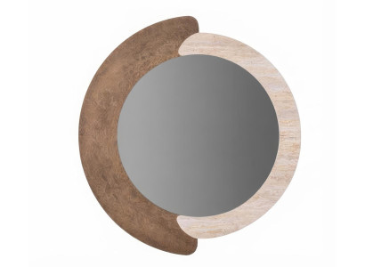 Wandspiegel Rund Modern Braun Beige Edel Luxus Dekospiegel
