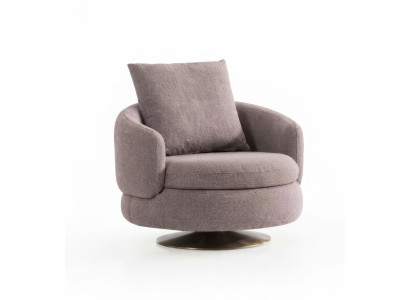 Sessel Drehsessel Modern Braun Edel Luxus Design Polstersessel