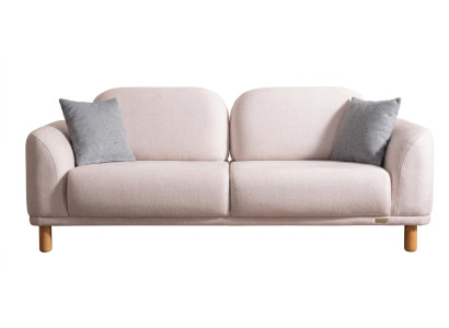 Beiges 2-Sitzer-Sofa Stoffsofa stilvolles weiches Wohnzimmermöbel modern