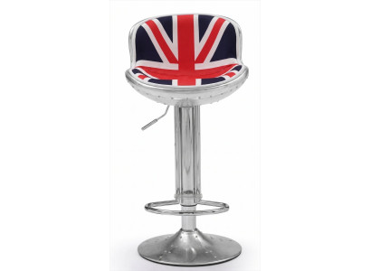 Union Jack Barhocker British Style Drehbar Höhenverstellbar Chrom