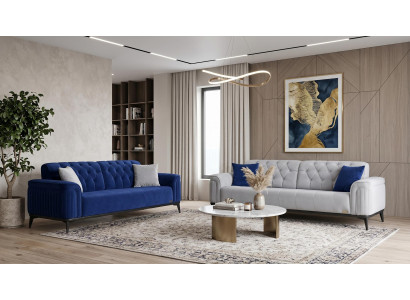 Blau-graues Sofa-Set Sofa Stoffsofas Design Sofas modern