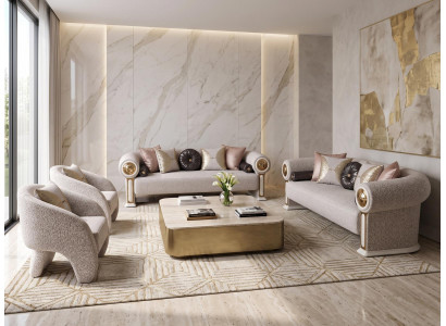 Sofa set Sofa Sessel Modern Stil Graubeigen Wohnzimmer