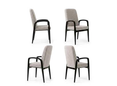 Esszimmerstuhl 4x Beige Textil Polsterstuhl Modern Komfortabel Set