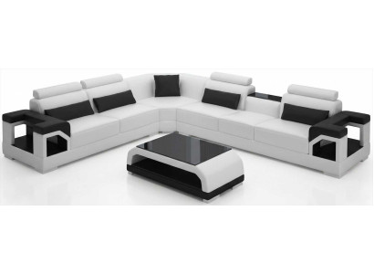 Moderne Wohnlandschaft Weiß mit Couchtisch und Premium Design