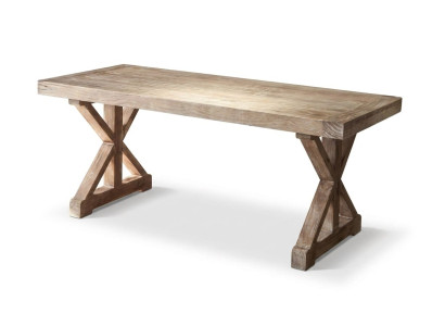 Massivholz Esstisch Landhausstil Rustikal Holz Tisch mit Kreuzgestell