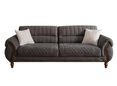 Graues 3-Sitzer-Sofa Stoffsofa Designersofa modern Wohnzimmer Arbeitszimmer