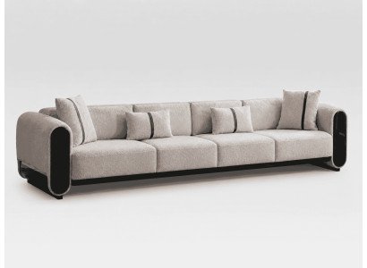 4-Sitzer Sofa Beige Textil Holz Modern Zeitgenössisch Wohnlandschaft