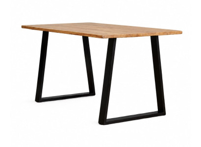 Designer Esstisch Holzplatte mit stabilem Stahlgestell Holztische