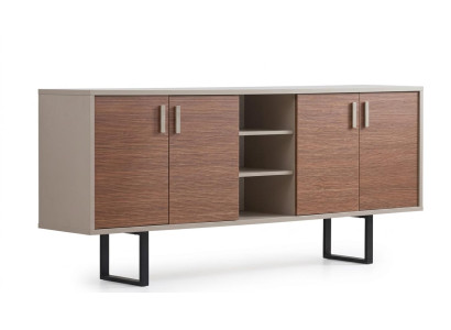 Stilvoller niedriger Schrank Brauner Holzschrank Arbeitszimmer modern