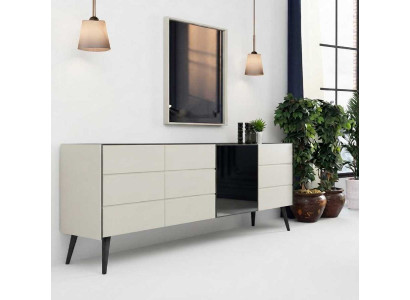 Sideboard Spiegel Kommode Beige Modern Edel Anrichte Wandspiegel