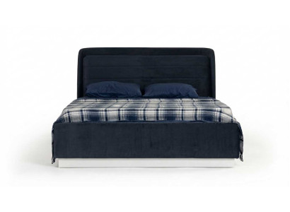 Bett Doppelbett Blau Modern Edel Polsterbett Bettgestell