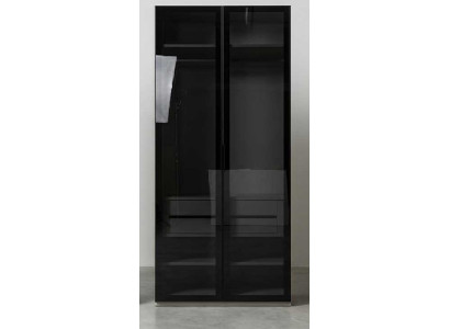 Kleiderschrank Schwarz Modern Edel Schrank Glas Schrankwand