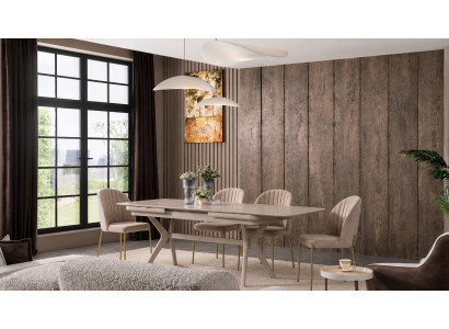 Esszimmer Set Weiß Esstisch Stühle Holz Modern Design Essbereich