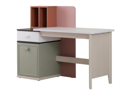 Grauer moderner Schreibtisch Tisch mit Schubladen bequem Jugendzimmer