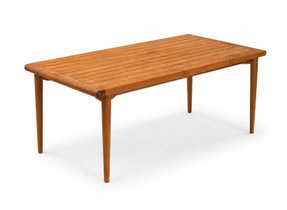 Moderner Gartentisch Esstisch Braun Holz Design Terrasse