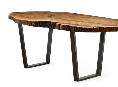 Esstisch Massivholz Metallrahmen Eiche Modern Esszimmer Möbel Blick