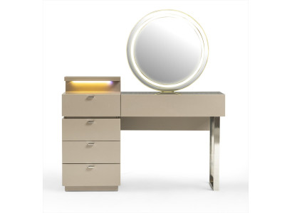 Schminktisch mit Spiegel Beige Moderner Stil Elegant Funktional