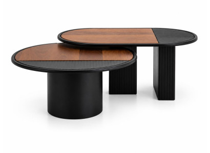 Couchtisch Modern Schwarz Stilvoll Monolithisch Skulptural Auffällig