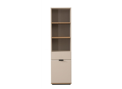 Beiges praktisches Bücherregal schmaler Holzschrank Jugendzimmer modern