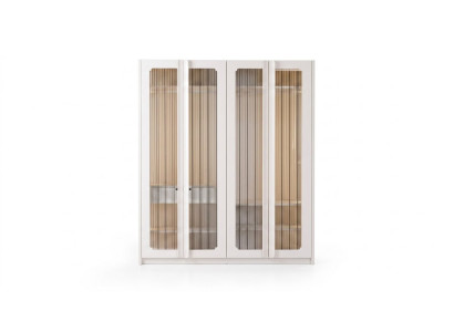 Design Kleiderschrank Beige Modern Schrank Schlafzimmer 4-türig