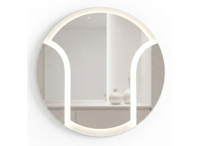 Runder Spiegel Silber Glas LED Beleuchtung Wandspiegel Elegant