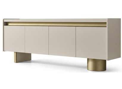Moderner Sideboard Weiß Holz Metall Gold Kommode Schrank