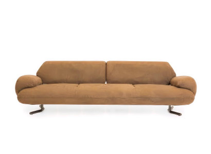 Sofa 4-Sitzer Modern Orange Bequem Couch Polstersofa Leder