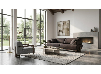 Sofa Garnitur 4-Sitzer Sessel Modern Mehrfarbig Couch Polster