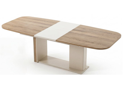 Modern Weißer Esstisch Abgerundete Tischplatte Esszimmer
