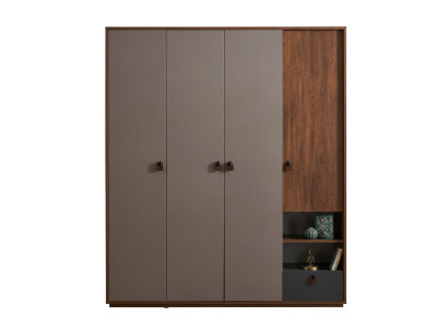 Brauner Kleiderschrank 3-türiger Holzschrank Jugendzimmer modern Schlafzimmer
