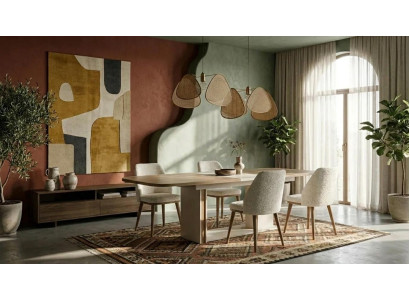 Modernes Weißes Esstisch Set Holz Metall 4 Stühle Esszimmer