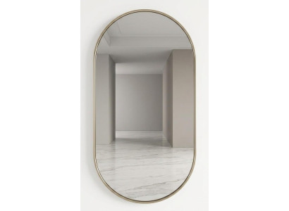 Ovaler Wandspiegel Silber Glas Modern Großer Flurspiegel Badspiegel